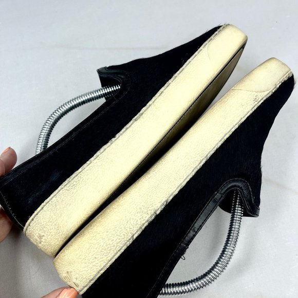 SAM EDELMAN Womens 6 Black Cald Hair Becker Loafer Slip On Casual Shoes - Picture 5 of 9